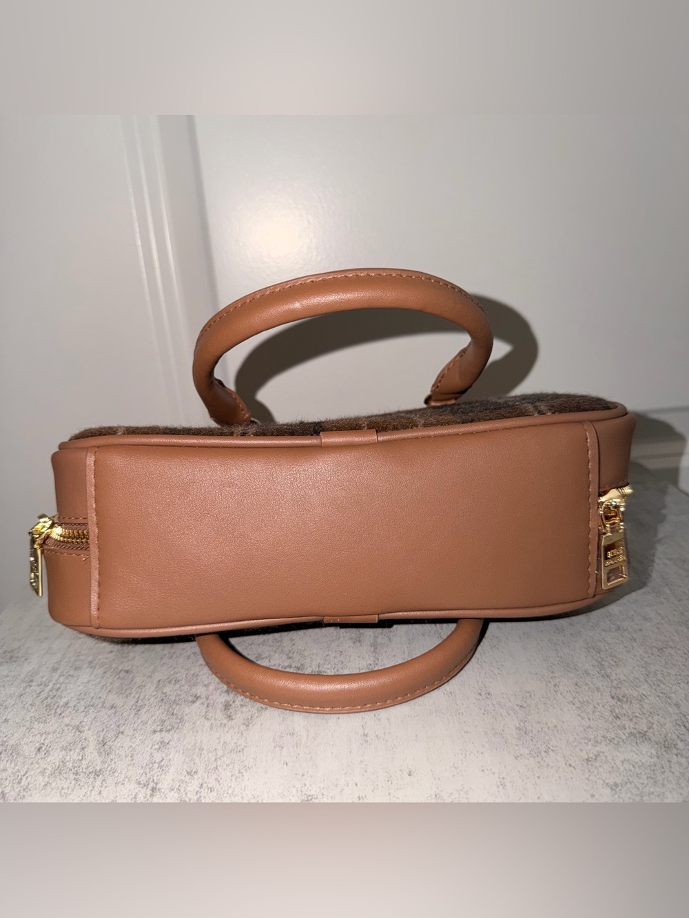 Steve Madden Brown Plaid Mini Satchel - Picture 4 of 7